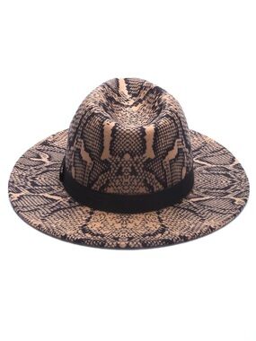 Like New Brown and Black Snake Skin Fedora Women’s